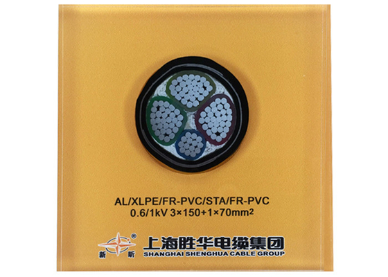 چین 0.6 / 1kV 3x150 + 1x70 mm2 YJLV22 زره پوش کابل برق آلومینیومی AL / XLPE / STA / PVC تامین کننده