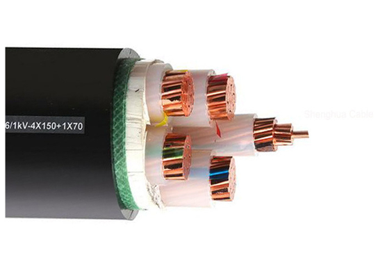 چین کابل برق عایق شده CU / XLPE / PVC-0.6 / 1KV 3x120 + 2x70mm2 XLPE تامین کننده