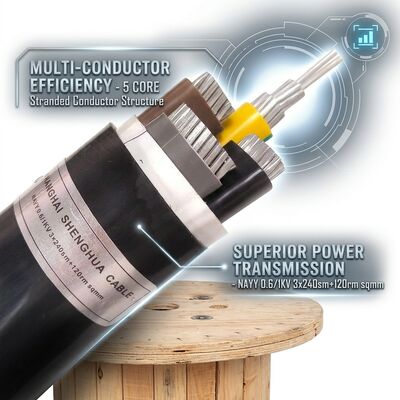 چین کابل برق عایق پی وی سی ضد آب IP68 0.6/1 کیلو ولت 4x25 میلی متر مربع دفن مستقیم زیرزمینی تامین کننده