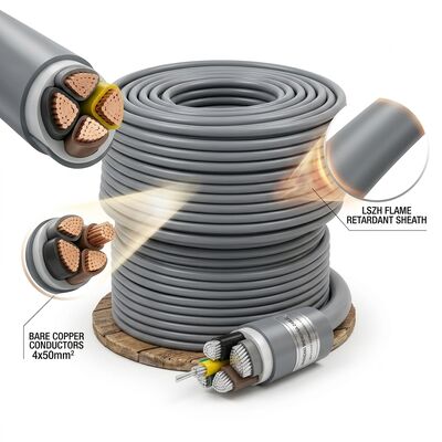 چین کابل عایق پی وی سی کم دود بدون هالوژن 0.6/1 کیلو ولت 4 رشته 4x50 میلی متر مربع ضد حریق تامین کننده