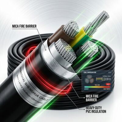چین Fire Resistant PVC Insulated Power Cable 0.6/1kV 3 Core 3x25mm2 Emergency Circuit تامین کننده