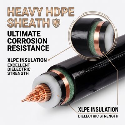 چین کابل برق زیرزمینی با روکش HDPE ضد خوردگی و عایق XLPE 0.6/1 کیلو ولت تامین کننده