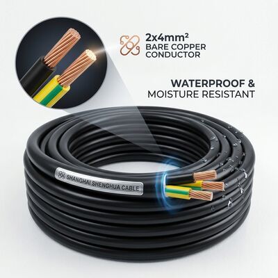 Waterproof Moisture Resistant PVC Insulated Cable 0.6/1kV 2 Core 2x4mm2 Outdoor Wet Area تامین کننده