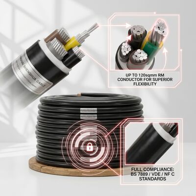 BS 7889 VDE NF C Standard PVC Insulated Cable 0.6/1kV 5 Core 5x16mm2 Export تامین کننده