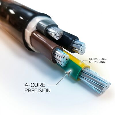 کابل برق عایق پی وی سی ضد آب IP68 0.6/1 کیلو ولت 4x25 میلی متر مربع دفن مستقیم زیرزمینی تامین کننده