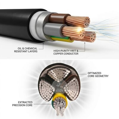 Oil Resistant Chemical Resistant PVC Insulated Cable 450/750V 3 Core Industrial Use تامین کننده