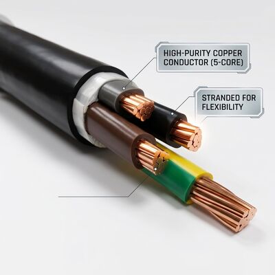 BS 7889 VDE NF C Standard PVC Insulated Cable 0.6/1kV 5 Core 5x16mm2 Export تامین کننده