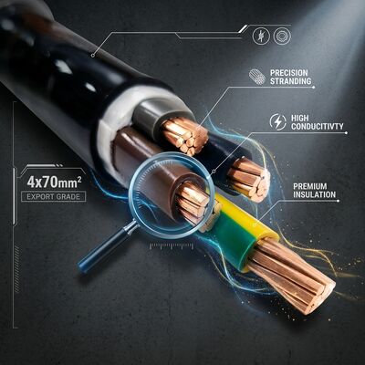 Factory Direct PVC Insulated Power Cable 0.6/1kV 4x70mm2 Copper Export Grade تامین کننده