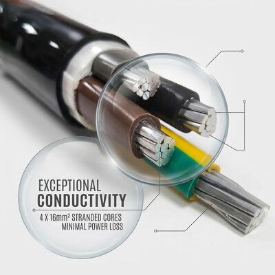 High Temperature XLPE Insulated PVC Sheathed Cable 0.6/1kV 4x16mm2 Power Station تامین کننده
