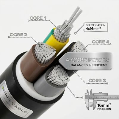 High Temperature XLPE Insulated PVC Sheathed Cable 0.6/1kV 4x16mm2 Power Station تامین کننده