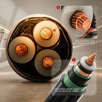 90 درجه درجه حرارت بالا XLPE کابل برق عایق 0.6/1kV مداوم تامین کننده