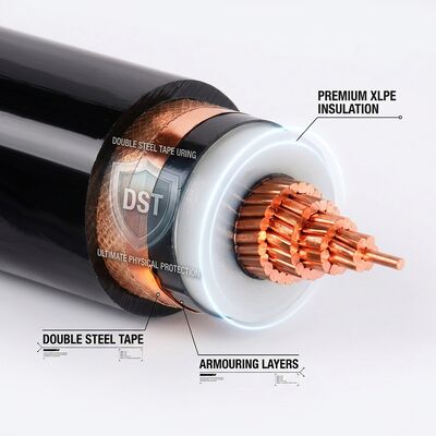 کابل زره دار فولادی دو لایه عایق XLPE با عمر مفید 40 سال 0.6/1 کیلو ولت تامین کننده