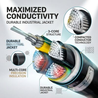 VGV 3x2.5mm2 PVC Insulated Cable 105C Heat Resistant Industrial Wiring 450/750V IEC60228